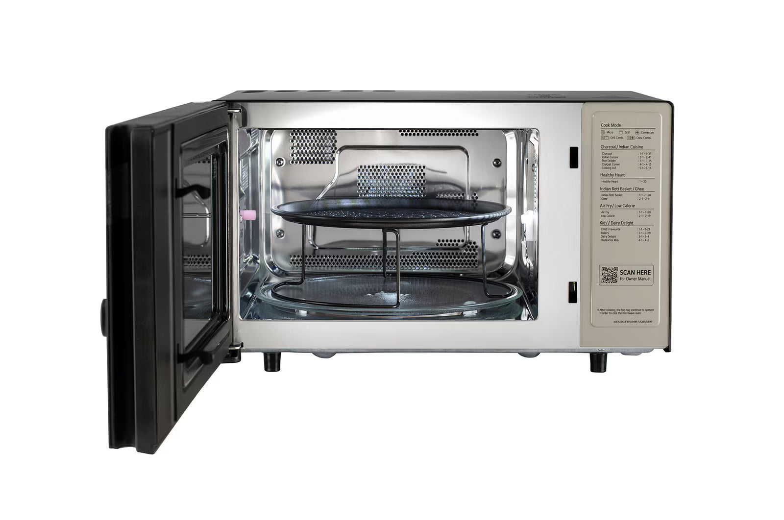 LG MJEN286UHWF 28 L Convertible Microwave Oven with Air Fry, Charcoal Lighting Heater™, 331 Auto Cook Menu Powered by Thinq, Black Mahajan Electronics Online