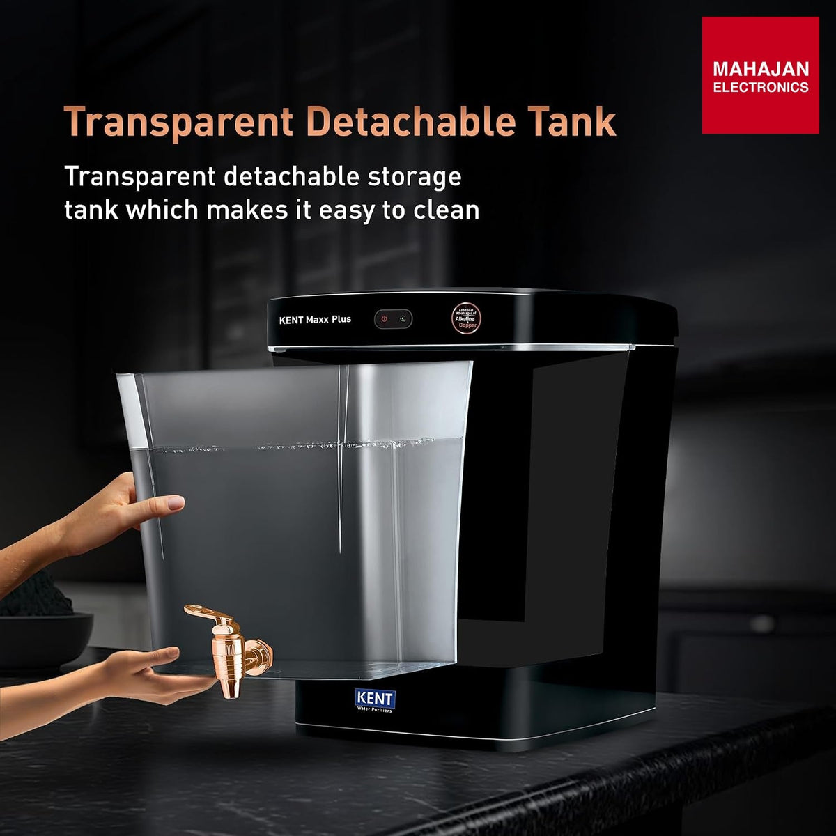 KENT Maxx Plus B UV Water Purifier | UV+UF+Alk+Cu | 7L Transparent Detachable Tank | With Benefits of β Mahajan Electronics Online.