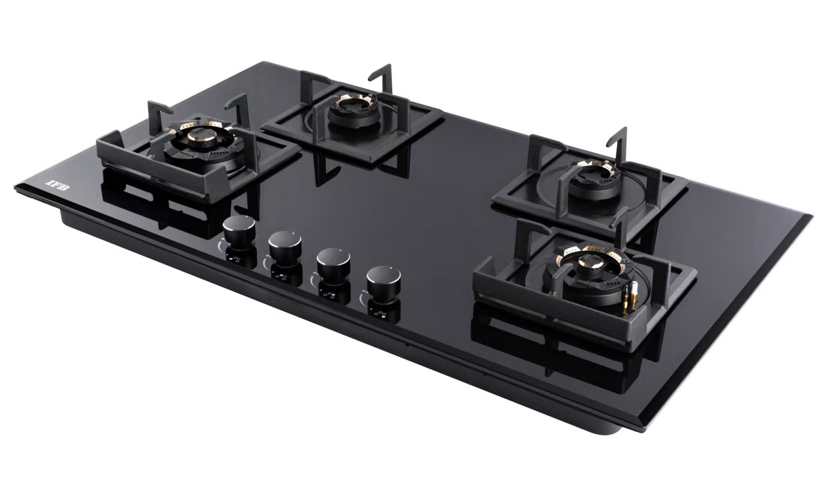 IFB 90-GCI4B-3D-FFD 4-Burner Hybrid Built-in Gas Hob | Auto Ignition | 3D Brass Burners IFB