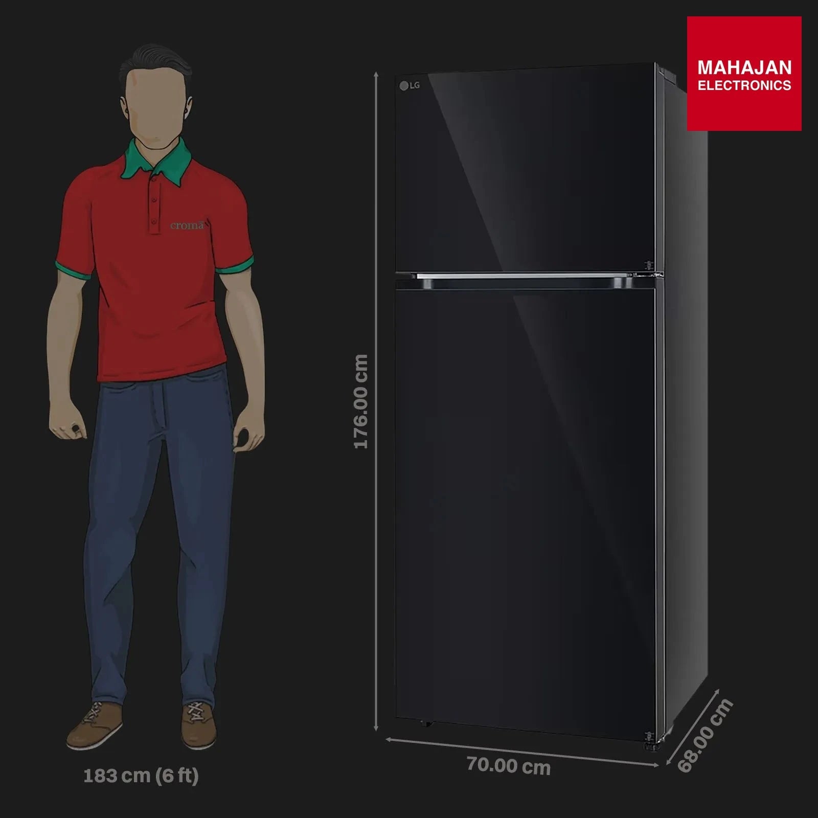 LG GLT4026SNBM 398 Litres 2 Star Frost Free Double Door Convertible Refrigerator with Smart Diagnosis ( Black – Mahajan Electronics Online.