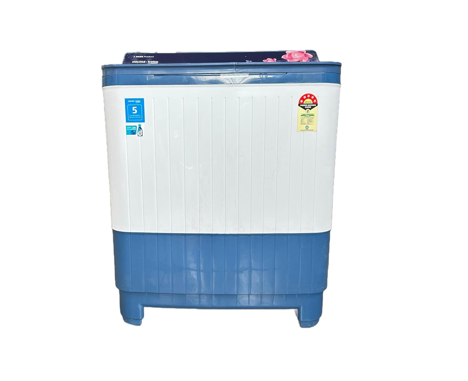 Voltas Beko WTT80DBLG/BLSSWH5GBDE 8 Kg 5 Star Semi Automatic Top Load Washing Machine Blue Mahajan Electronics Online