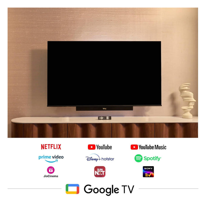 VU 43VIBE-DV 43 Inch 4K QLED Google TV with Dolby Vision, Atmos, 88W Soundbar, HDMI 2.1 & MEMC – Bezel-Less Smart LED TV with 3 Year Warranty Mahajan Electronics Online
