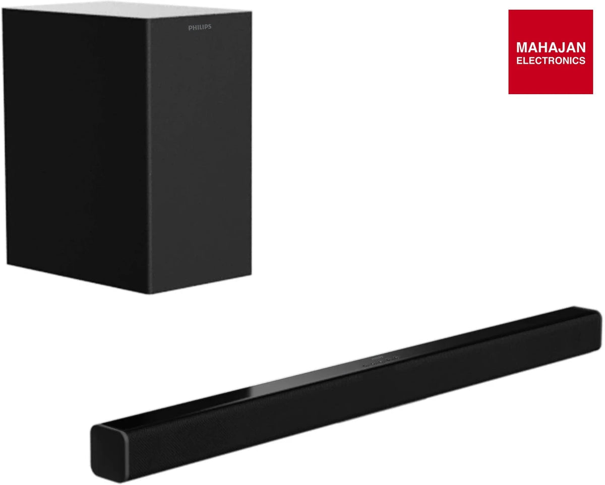 Philips TAB4218/94 120 W 2.1 Channel Bluetooth Soundbar with Subwoofer, HDMI, USB & Optical Input (Black) β Mahajan Electronics Online.
