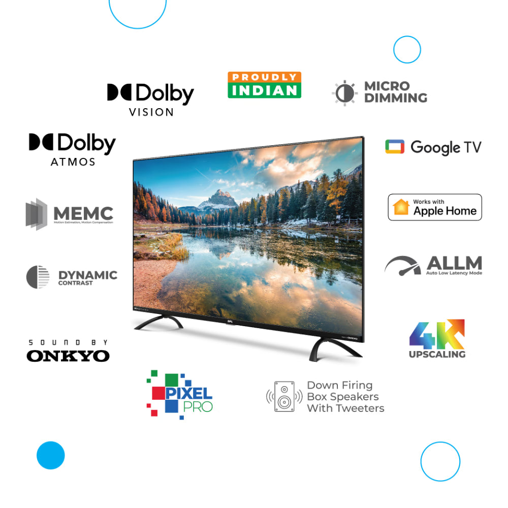 BPL 55QF5540 139.7 cm (55 inch) Goole Smart Onkyo Home Theatre QLED TV, Black Mahajan Electronics Online