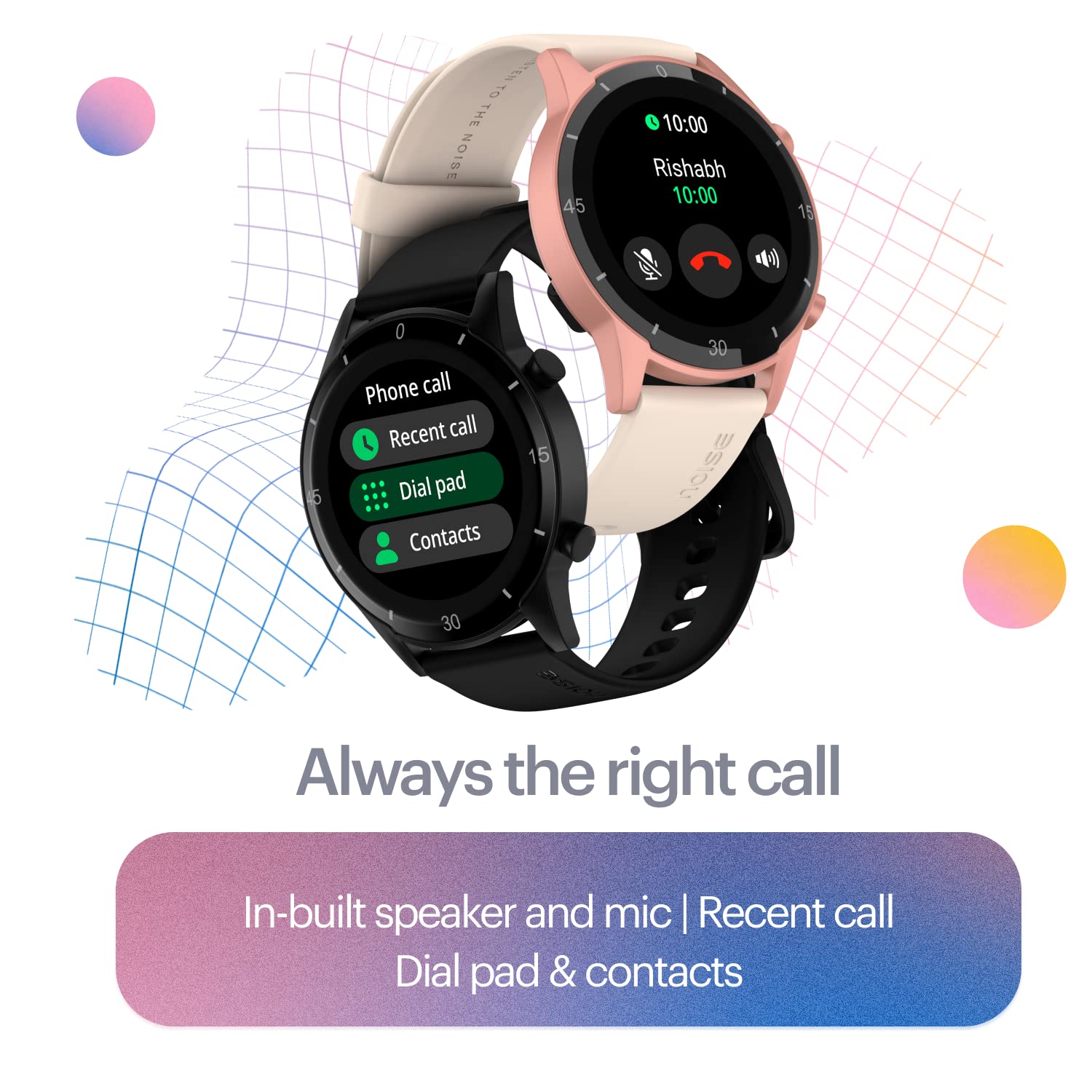 Noise Agile 2 Buzz Bluetooth Calling Smart Watch with 1.28" TFT Display,Dual Button,in-Built Mic & Speaker-(Rose Pink) - Mahajan Electronics Online