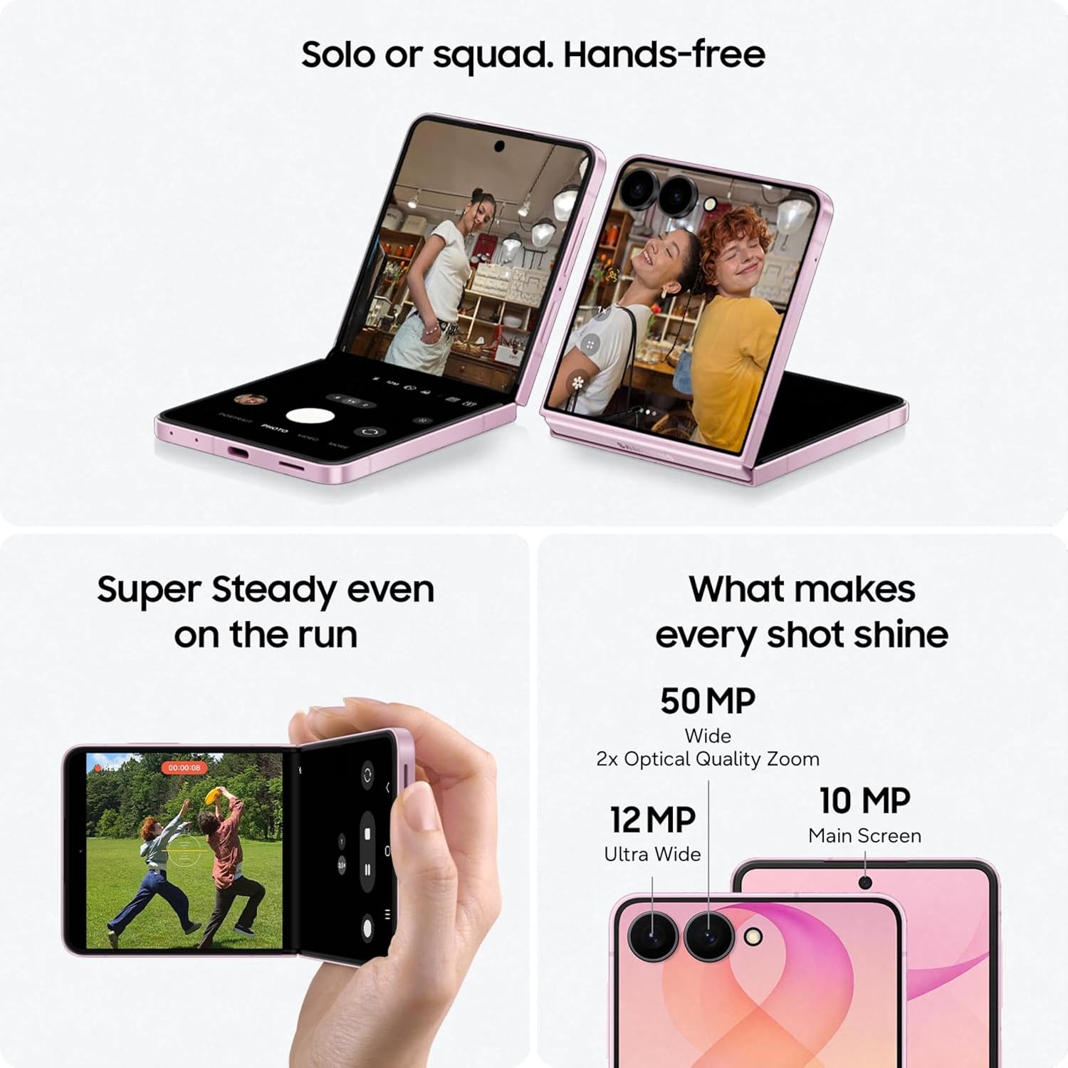 Samsung Galaxy Z Flip8 5G Smartphone with Galaxy AI (Cream, 12GB RAM, 256GB Storage), Hands Free Selfie Camera, Customizable FlexWindow, 4300mAh Battery, Now Brief, Photo Assist Samsung