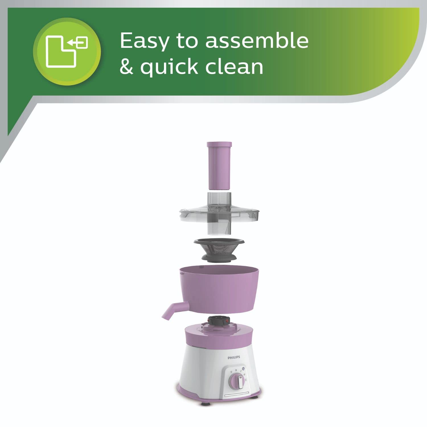 Philips HL7581 600W Juicer Mixer Grinder with 3 Jars, XL Feeding Tube & Turbo Power Motor – Pink (Avenger 600 Series)