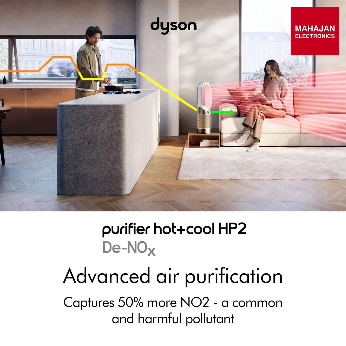 Dyson Hot and Cool HP12 Air Purifier with Remote Control (Allergy Friendly, White & Gold) – Mahajan Electronics Online.