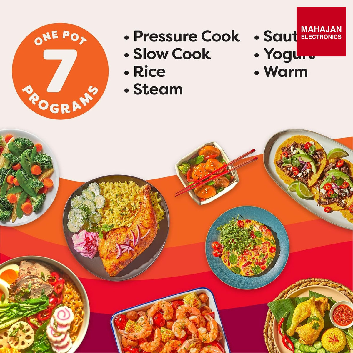 Instant Pot Duo 321 60 (6QT / 5.7L) 7-in-1 Electric Pressure Cooker | Stainless Steel Inner Pot, 1000W, Free Home Service – Mahajan Electronics Online.
