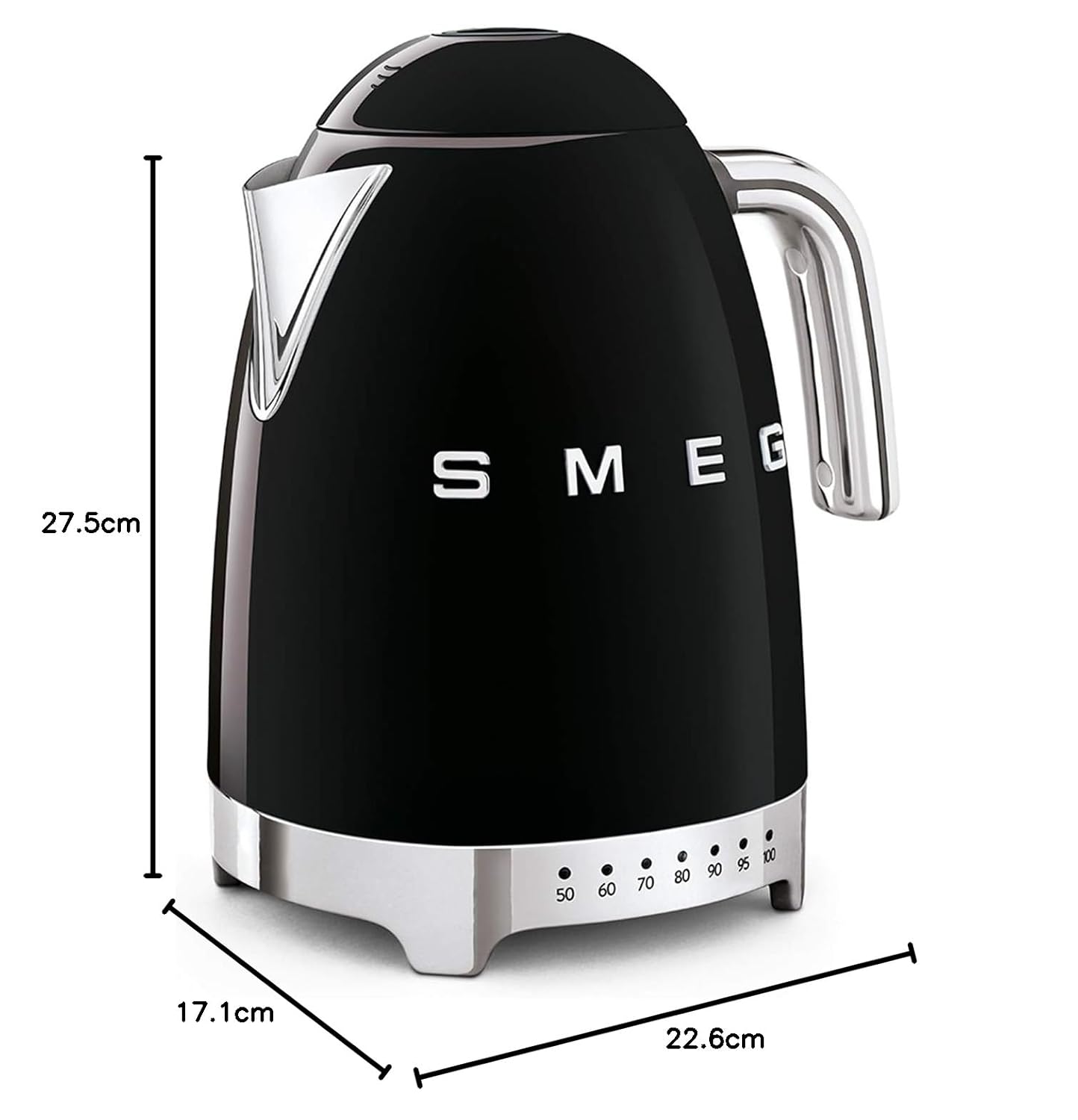 SMEG KLF04BLEU | Electric kettle with temperature control 50's Style | 1.7L | Colour: black Mahajan Electronics Online