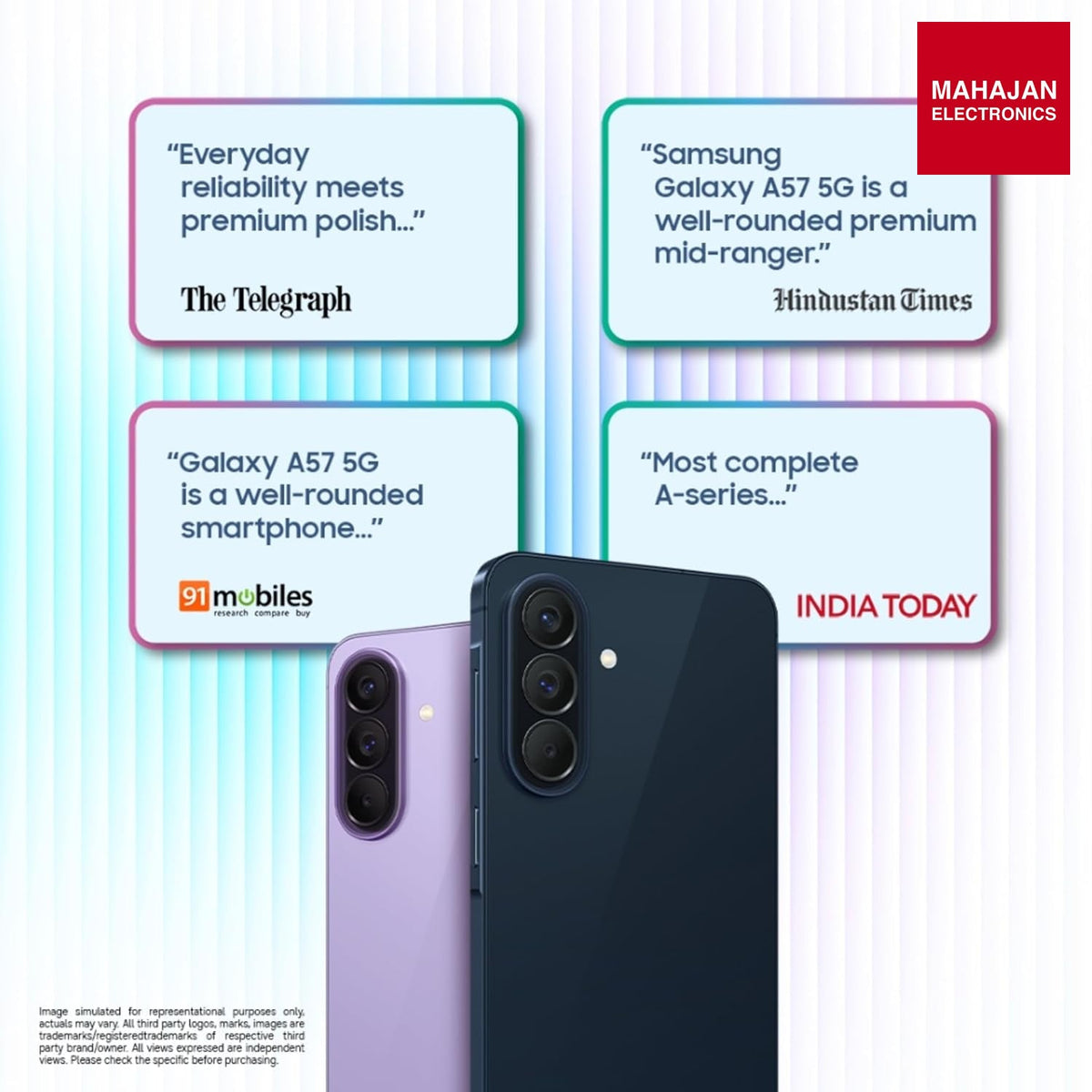 Samsung Galaxy A57 5G (Awesome Navy, 8GB RAM, 256GB Storage), Agentic AI, Triple Camera with Nightography Video, 2 Days Battery Life, 6 Gen OS Upgrades, IP68, – Mahajan Electronics Online.