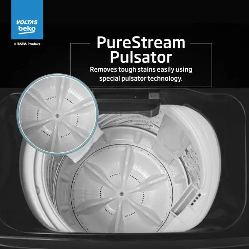 Voltas Beko WTL7004UEA/SPBPOD 7 Kg 5 Star Fully Automatic Top Load Washing Machine with Double Waterfall | 4 Wash Programs | Purestream Pulsator Mahajan Electronics Online