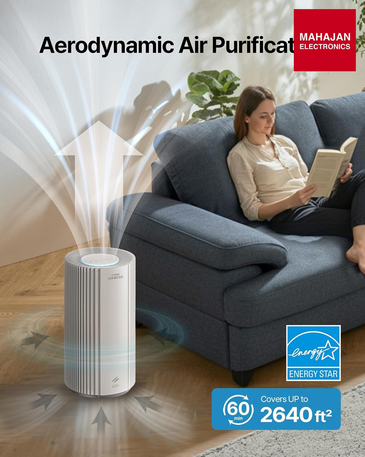 Coway Airmega 350 AP-350 Air Purifier with HEPA Filter, Turbo & Eco Mode, Covers up to 2,640 Sq Ft, White – Mahajan Electronics Online.