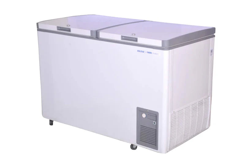Voltas CVF406DA5-W-WA 361Ltrs gross/345L storage Double Door Deep Freezer Convertible White (Copy) mahajan electronics online