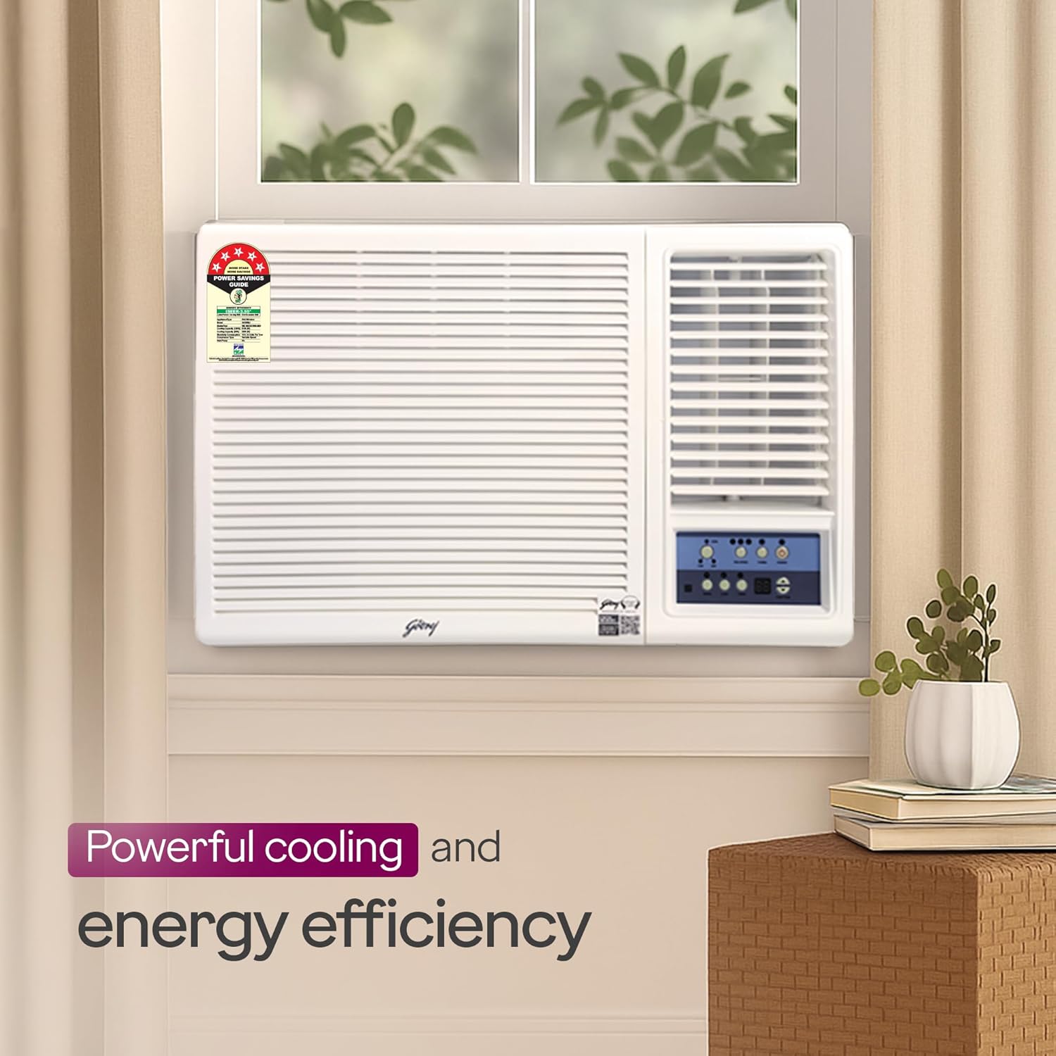 Godrej WIC 18UTC5 WWA 1.5 Ton 5 Star, Turbo Mode, Smart Diagnosis, Pure Air Filter, Anti-Freeze Thermostat, Anti Corrosive Blue Fin Coating, Inverter Window AC (Copper, AC 1.5T , White) mahajan electronics online