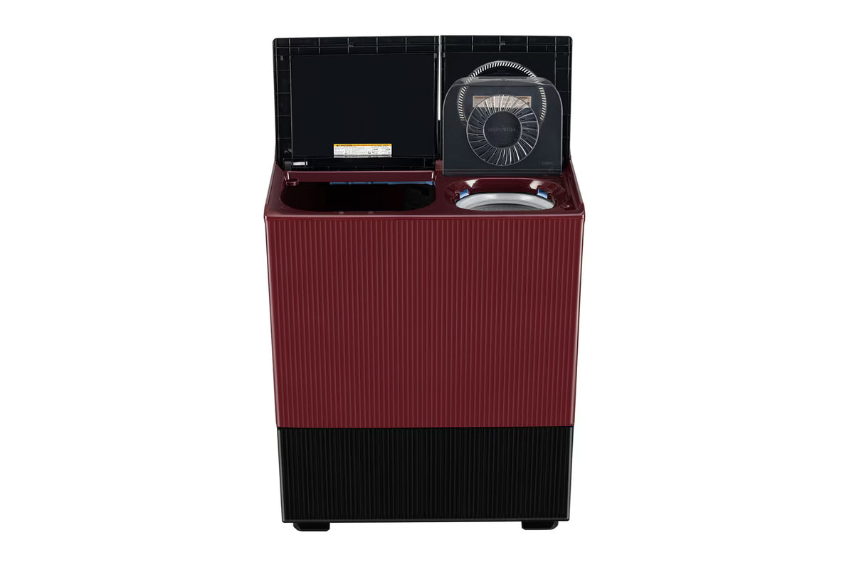 LG PX100B3SD2Z 10 KG Semi-Automatic Washing Machine, Roller Jet Pulsator+, Wind Jet Dry+ Technology, Dual Spin Shower, Burgundy, 5 Star LG