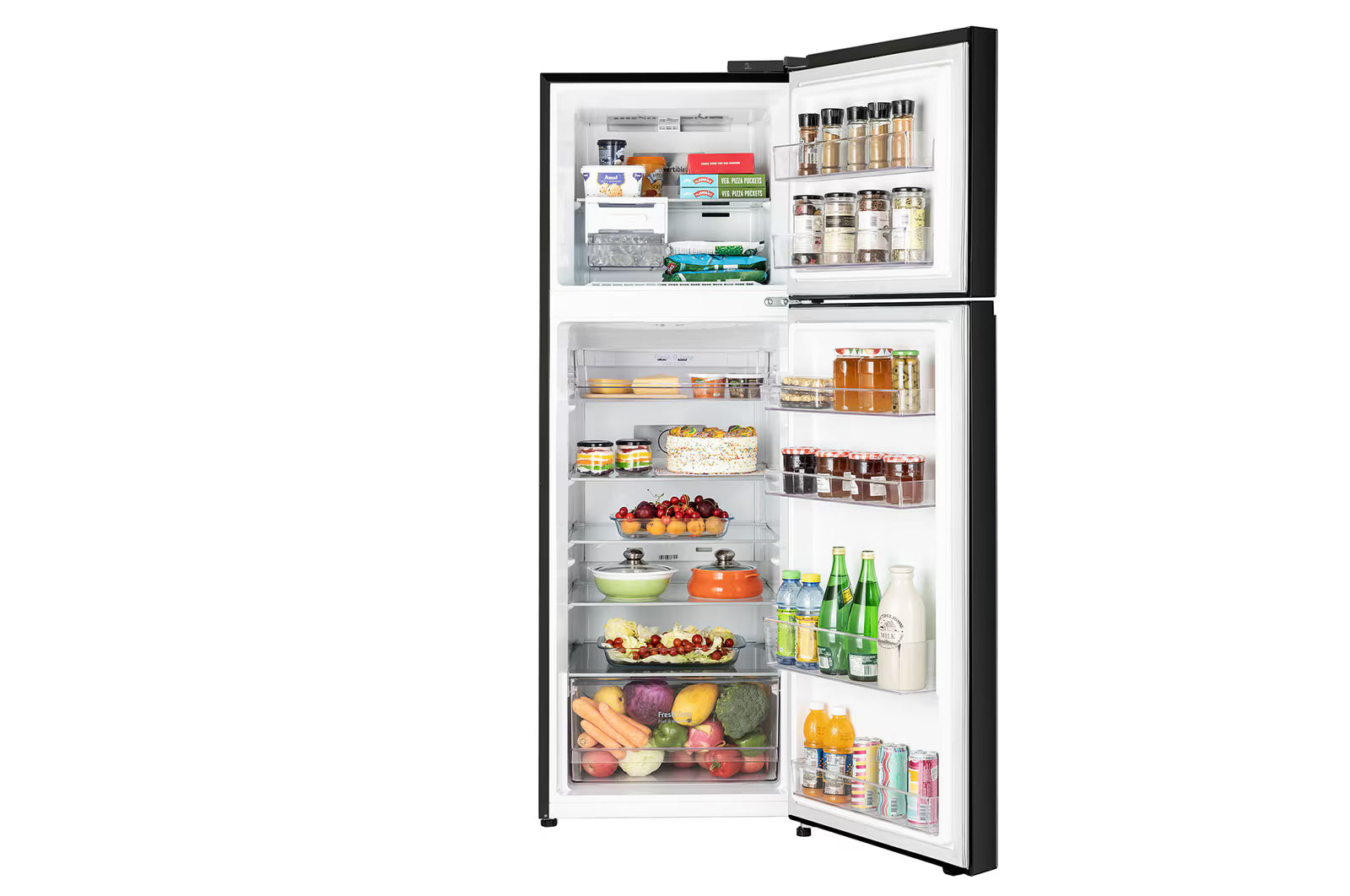 LG GL-S382SBMY 343L Double Door Refrigerator, Convertible, Smart Diagnosis™, Black Mirror Finish, 2 Star Mahajan Electronics Online