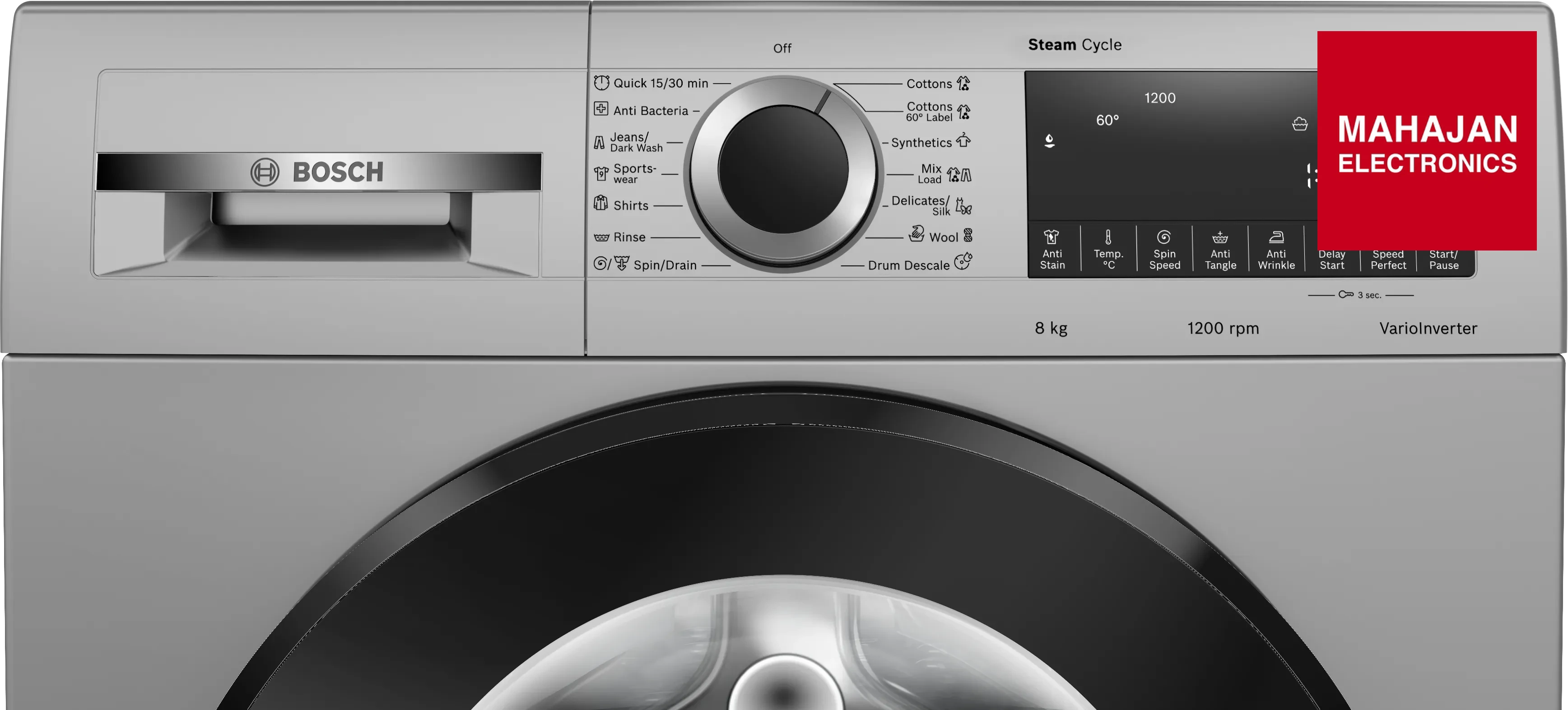 Bosch WGA1320SIN Series 6 washing machine, front loader 8 kg 1200 rpm Mahajan Electronics Online