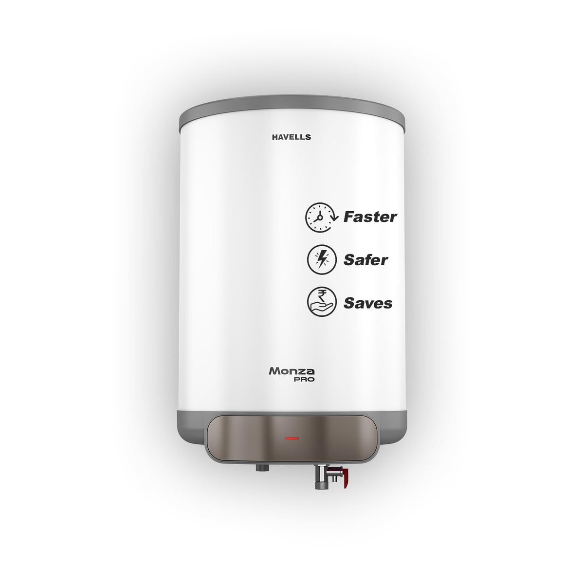 Havells Monza Pro 25L Storage Water Heater(Geyser)|4 Star Engineered for Hard Water|Feroglas Coated Anti Rust Tank|Mcoloy Heating Element GHWVMPUWAG25-Online Mahajan Electronics