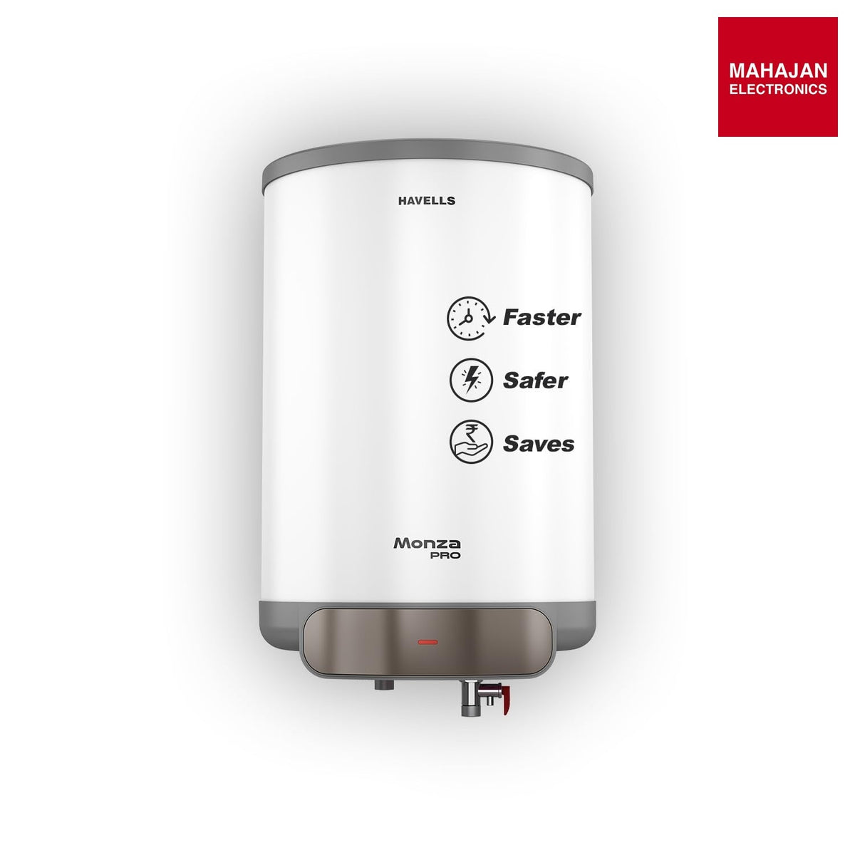 Havells Monza Pro GHWVMPUWAG25 25 L 4 Star Storage Water Heater Geyser with Feroglas Coated Anti-Rust Tank for Hard Water (White) – Mahajan Electronics Online.