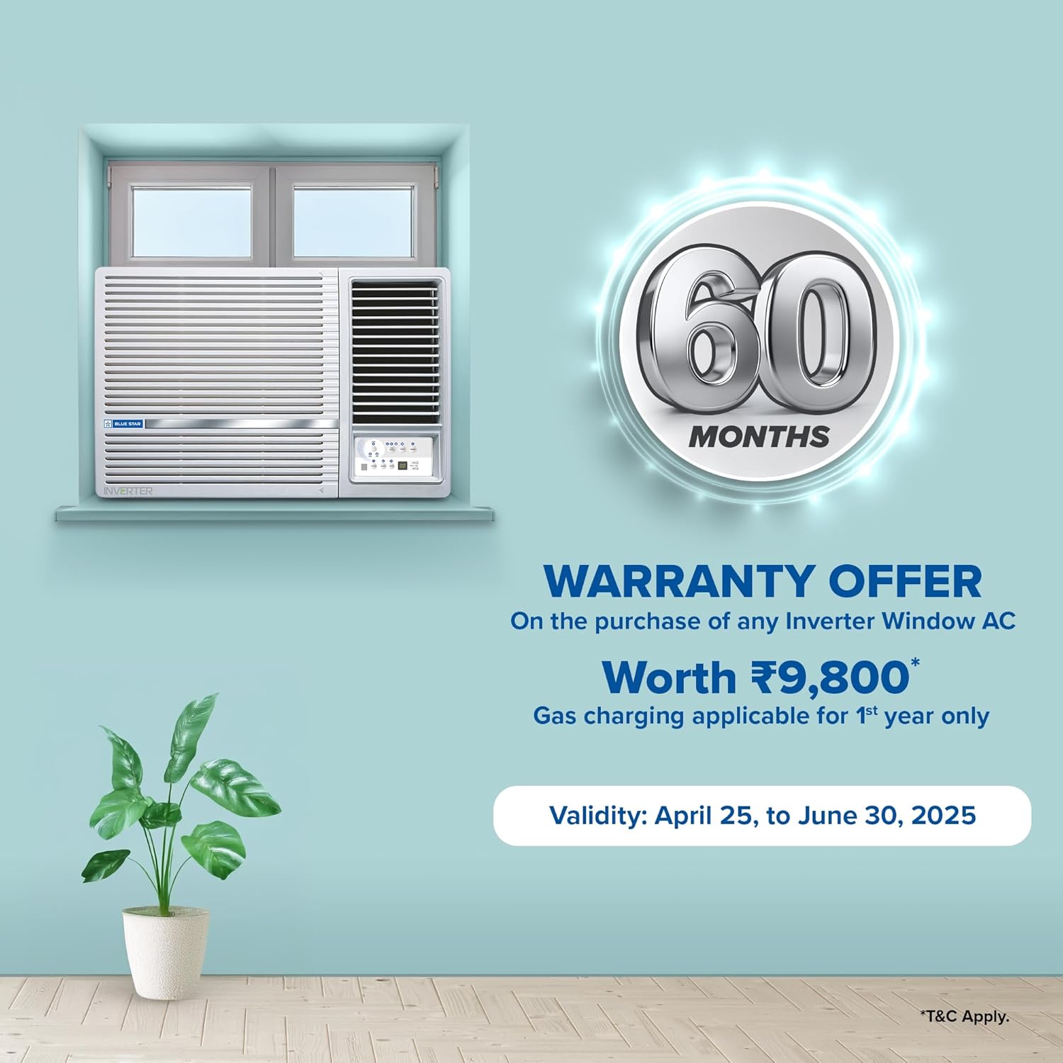 Blue Star WIE318L 1.5 Ton 3 Star Inverter Window AC (Copper, Turbo Cool, Hydrophilic Blue Fins, Dust Filters, Self-Diagnosis, White) Mahajan Electronics Online