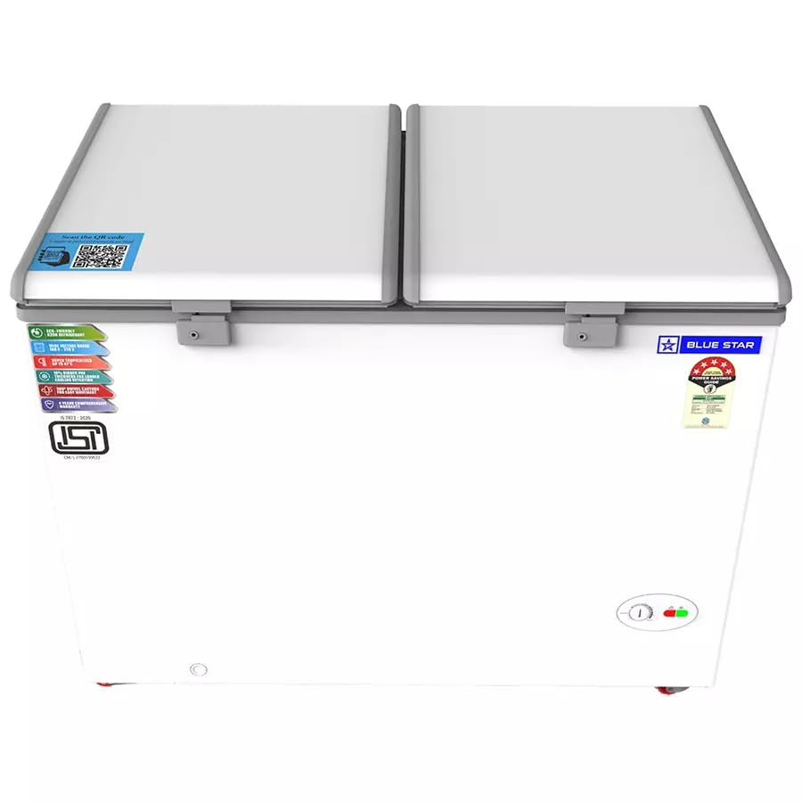 Blue Star CF5-330NEYW 300 L Double Door Standard Deep Freezer (White, Grey Model, 5 Star) Mahajan Electronics Online