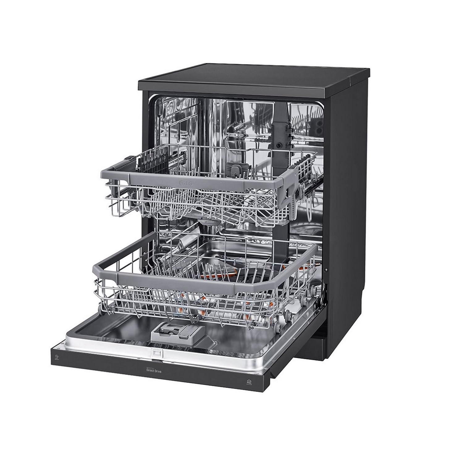 LG DFB424FM 14 Place Setting Dishwasher | TrueSteam, QuadWash, EasyRack Plus, Wi-Fi Enabled, Matte Black, Inverter Direct Drive Motor | Freestanding Dishwasher for Indian Kitchens