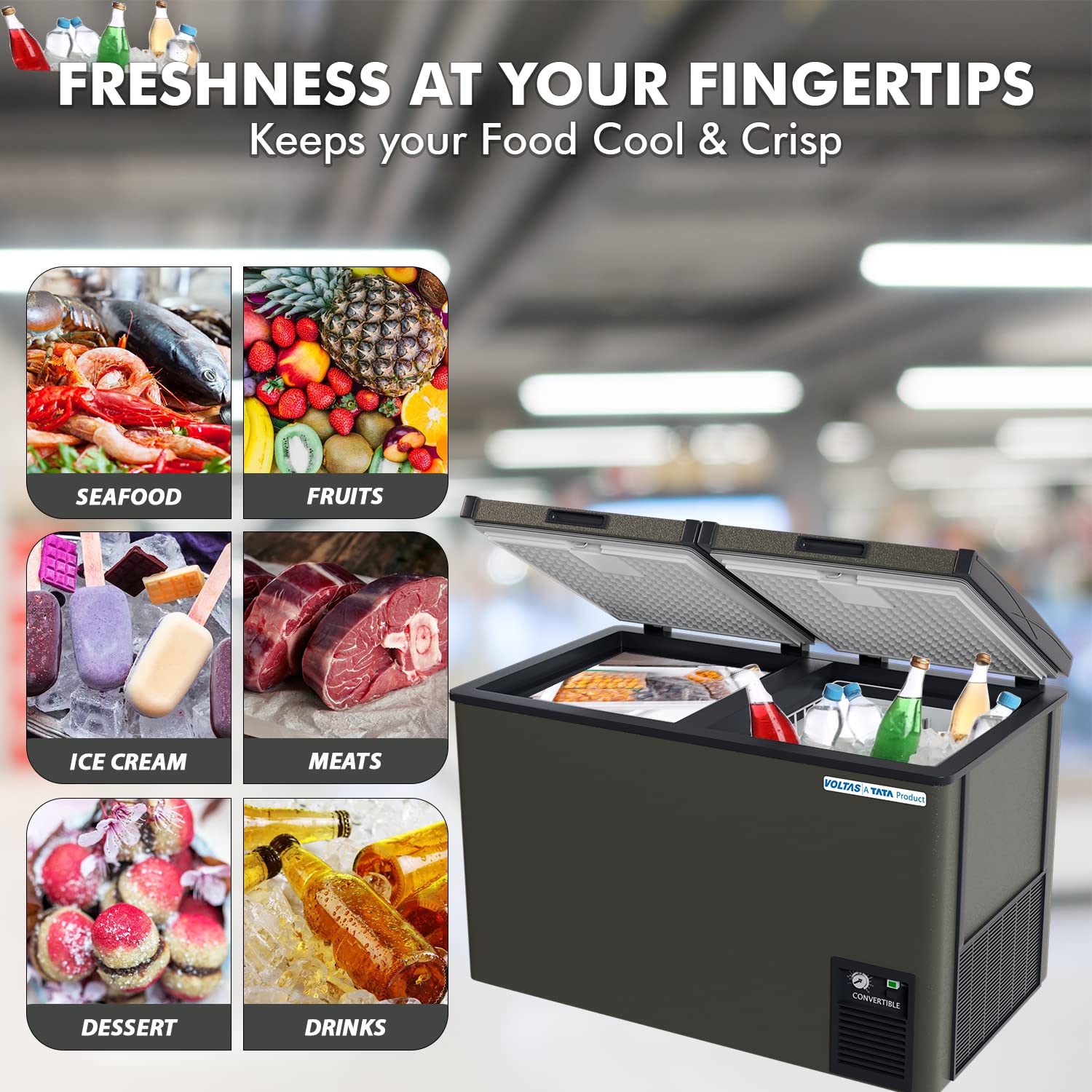 Voltas Hard Top Deep Freezer CVF320 DA4 P2 PL 320 LTR. Deep Freezer Hard top Mahajan Electronics online