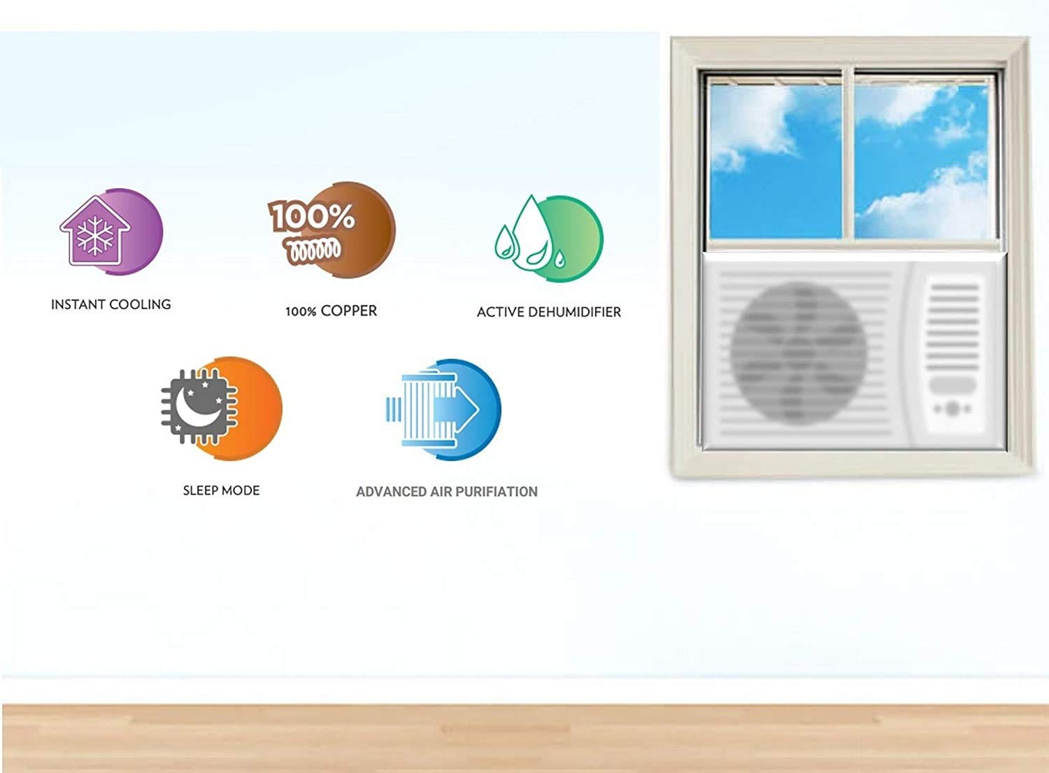 Voltas 1.5 Ton 5 Star Window AC (Copper 185 MZK White) Open Box without Warranty Voltas