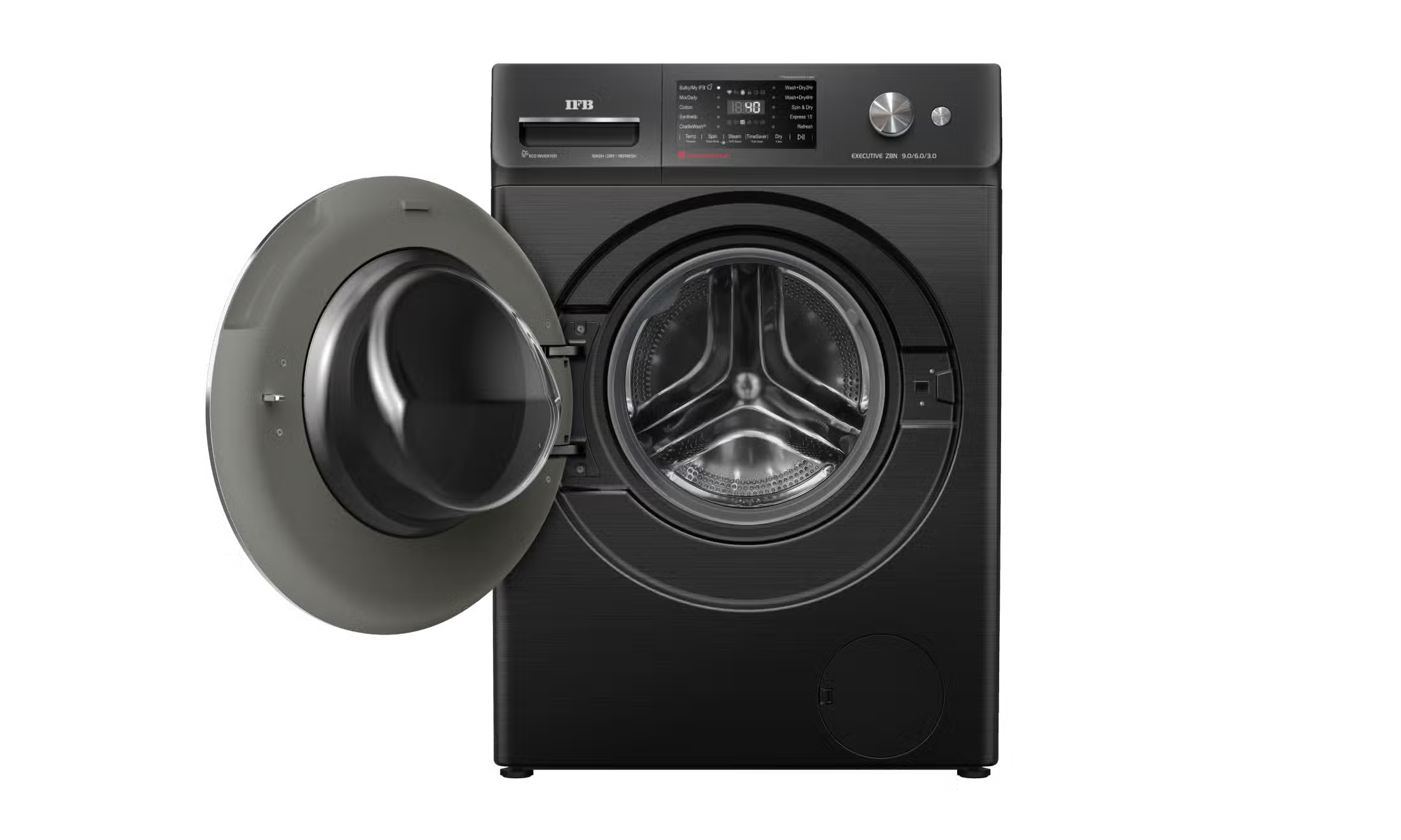 IFB LaundriMagic® WDR Executive ZBN CMS 9/6/3KG
Washer Dryer Refresher with Ai Dry | 3-in-1 Wash • Dry • Refresh System-Online Mahajan Electronics