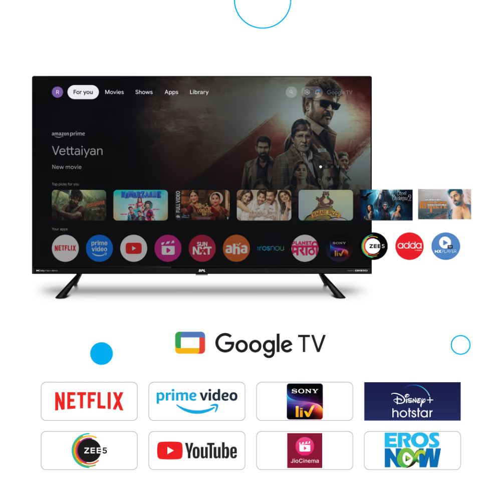 BPL 55QF5540 139.7 cm (55 inch) Goole Smart Onkyo Home Theatre QLED TV, Black Mahajan Electronics Online