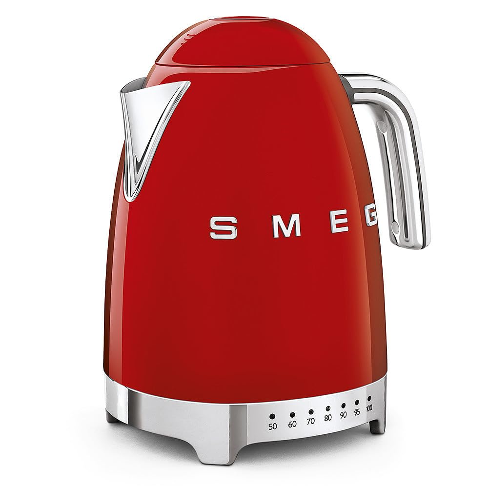 SMEG KLF04RDEU Variable temperature kettle Red 50's Style Aesthetic Mahajan Electronics