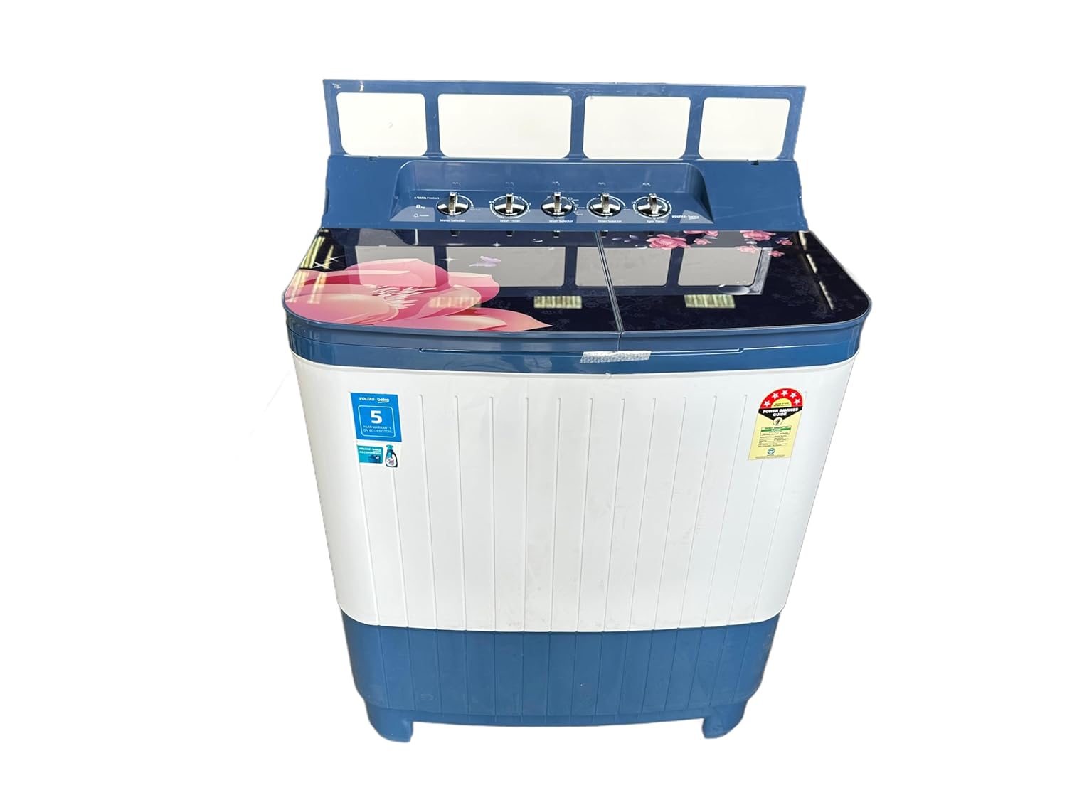 Voltas Beko WTT80DBLG/BLSSWH5GBDE 8 Kg 5 Star Semi Automatic Top Load Washing Machine  Blue Mahajan Electronics Online