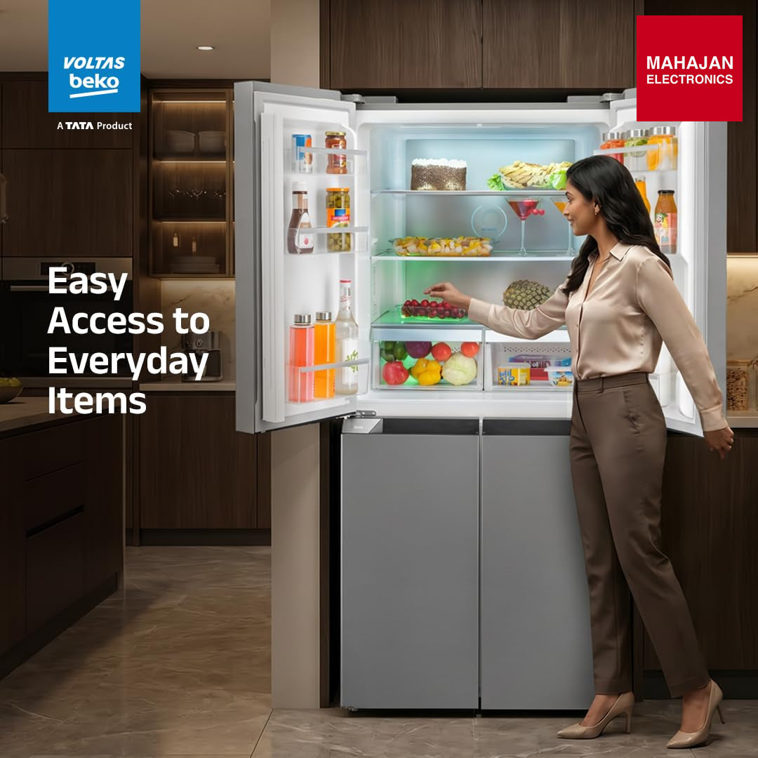 Voltas Beko R4D472/FPV3N0RXID 472 L Frost Free Side by Side Refrigerator . online mahajan electronics