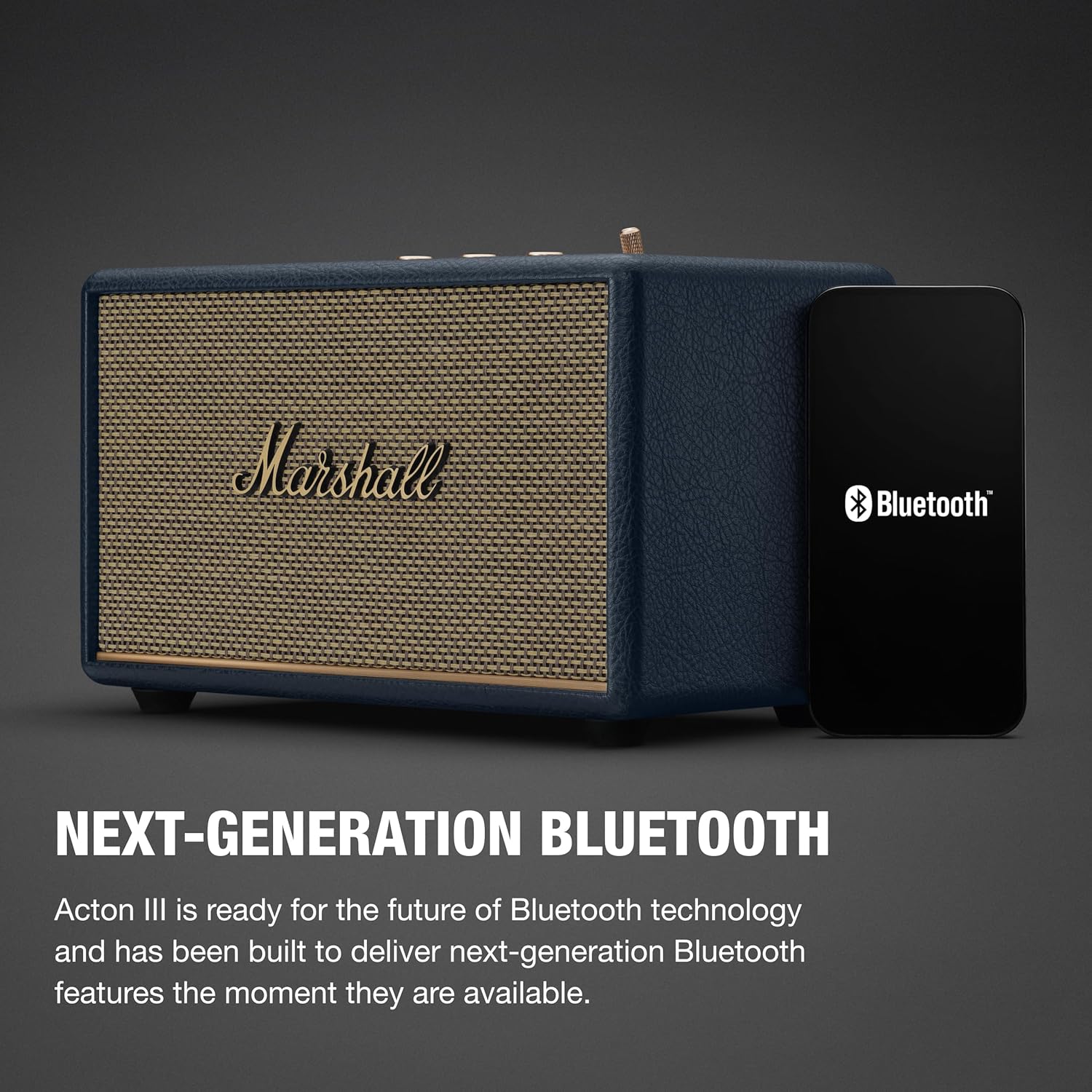 Marshall Acton III Wired Connectivity Stereo Home Speakers with Bluetooth 5.2 & RCA or 3.5mm Input – Midnight Blue Mahajan Electronics Online