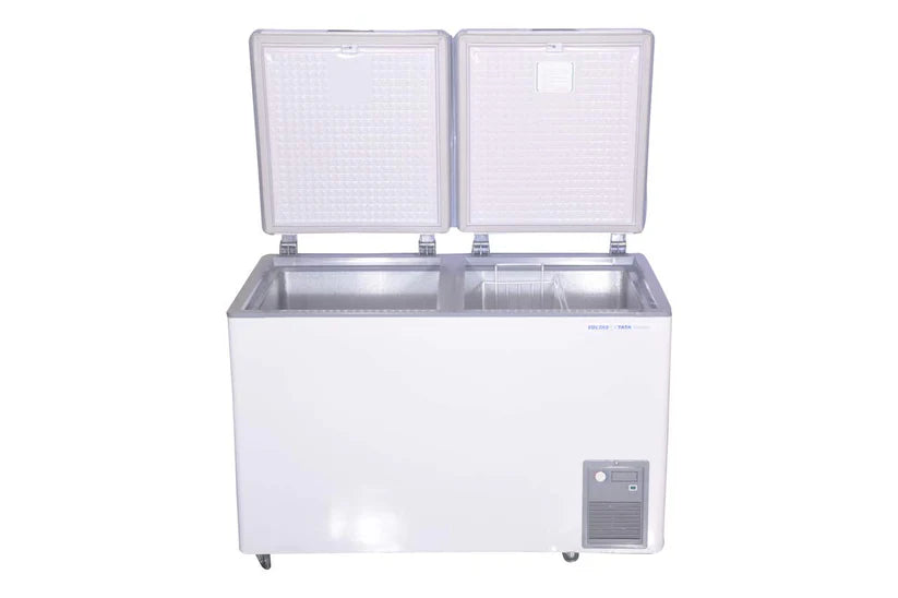 Voltas CVF406DA5-W-WA 361Ltrs gross/345L storage Double Door Deep Freezer Convertible White (Copy) mahajan electronics online