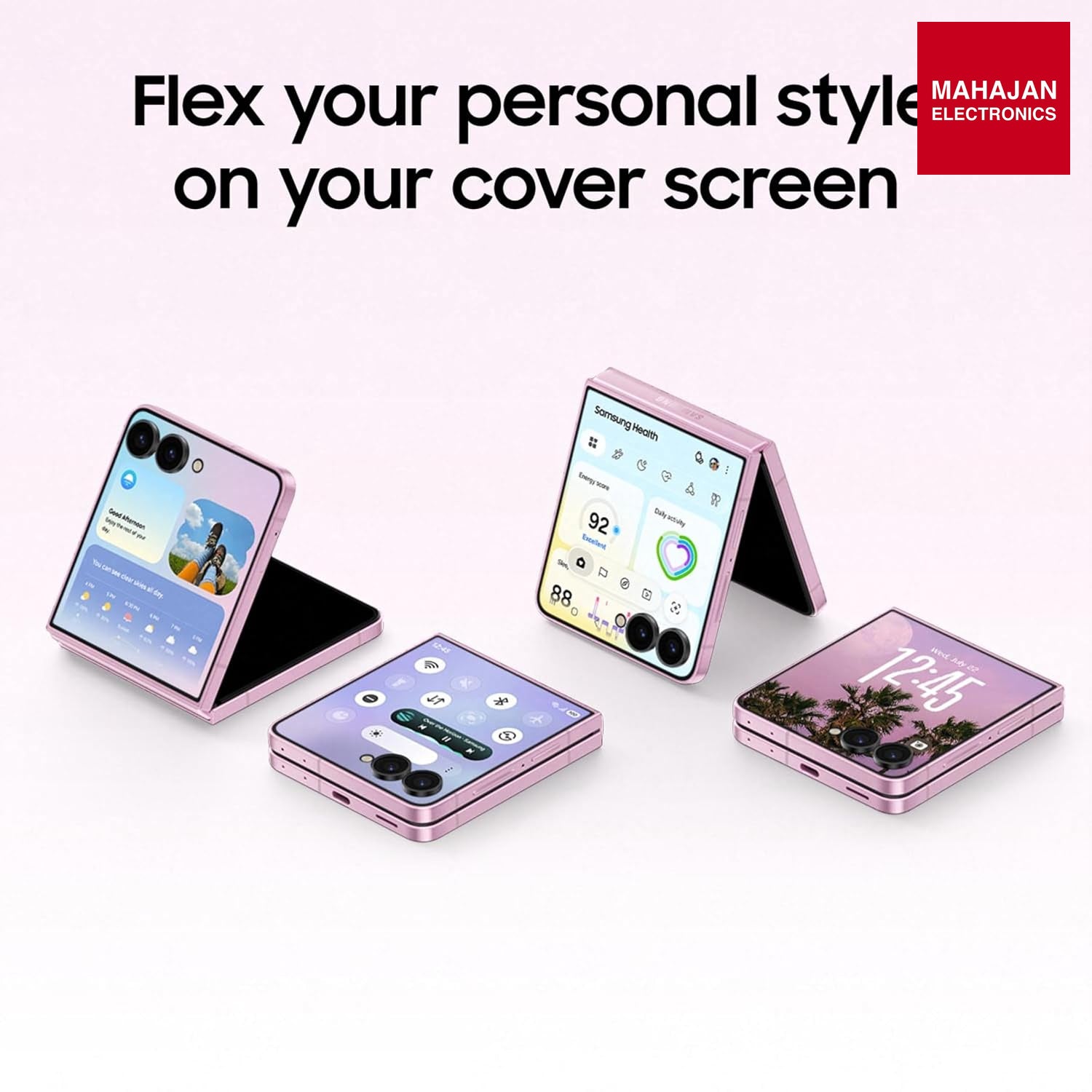 Samsung Galaxy Z Flip8 5G Smartphone with Galaxy AI (Cream, 12GB RAM, 256GB Storage), Hands Free Selfie – Mahajan Electronics Online.