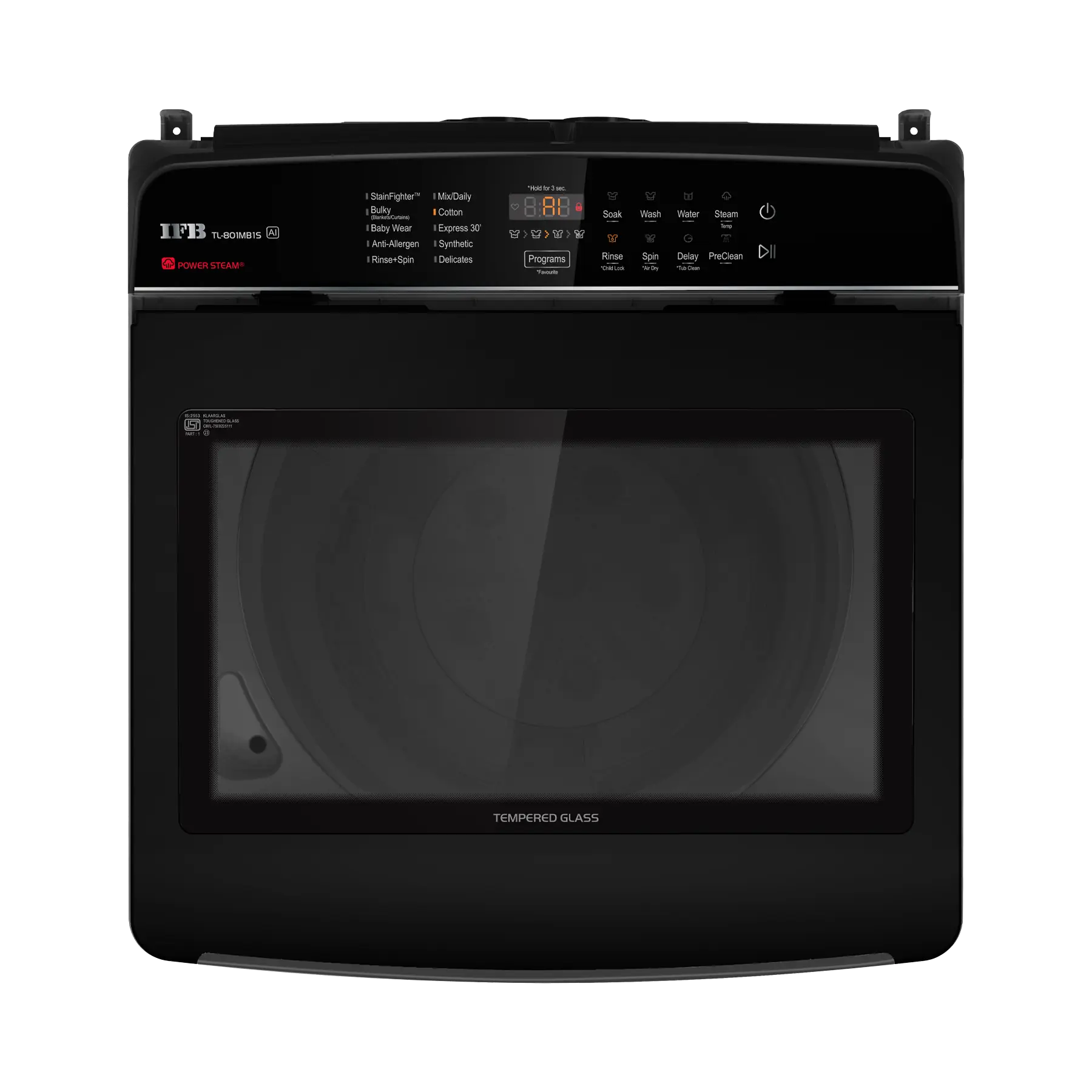 IFB TL801MB1S 8 Kg Fully Automatic Top Load Washing Machine with Warm Soak | Power Steam | AI Technology | Triadic Pulsator , Mid Night Black) Mahajan Electronics online