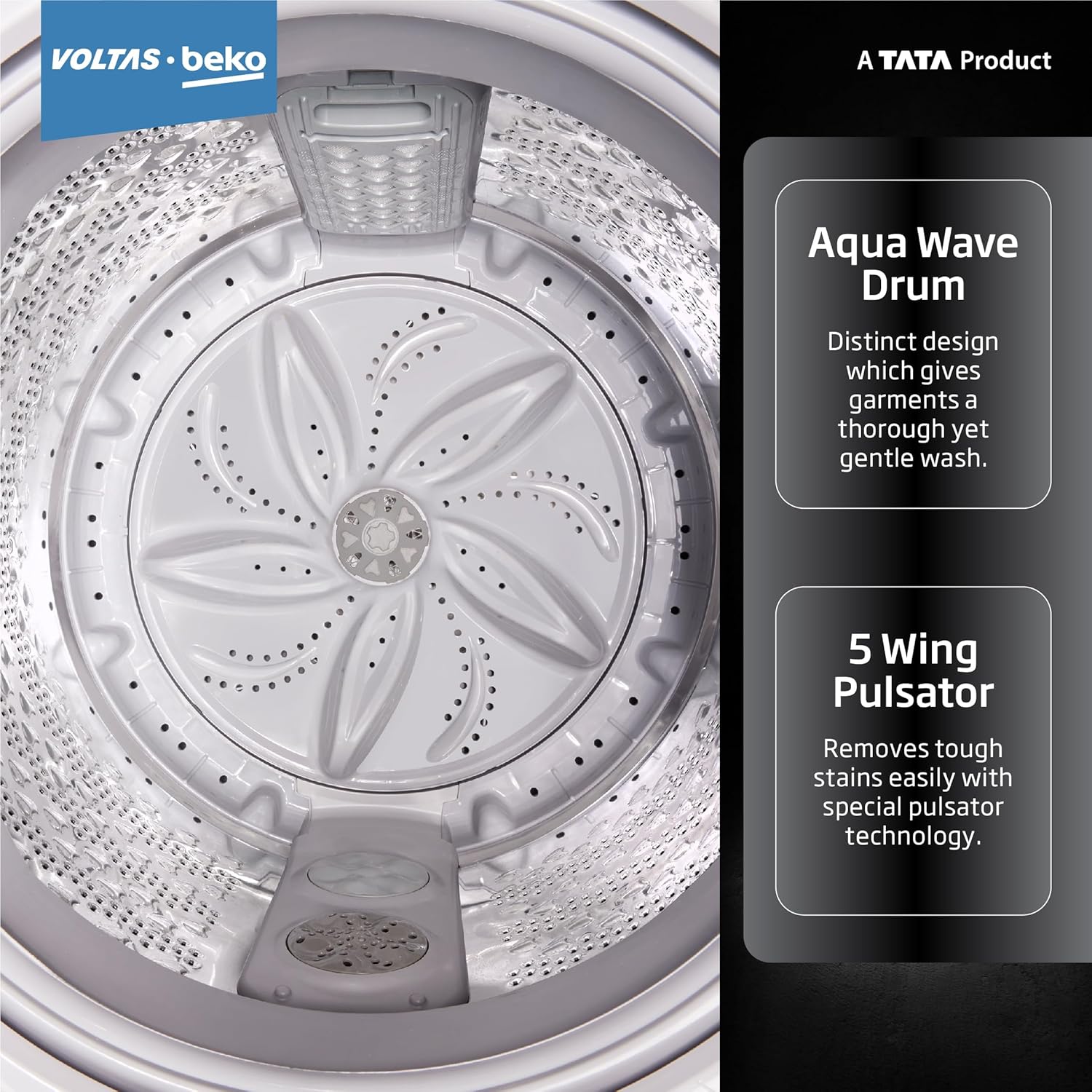 Voltas Beko 8 Kg 5 Star Top Load Fully Automatic washing machine ( Black )WTL8011AU/BPC00D