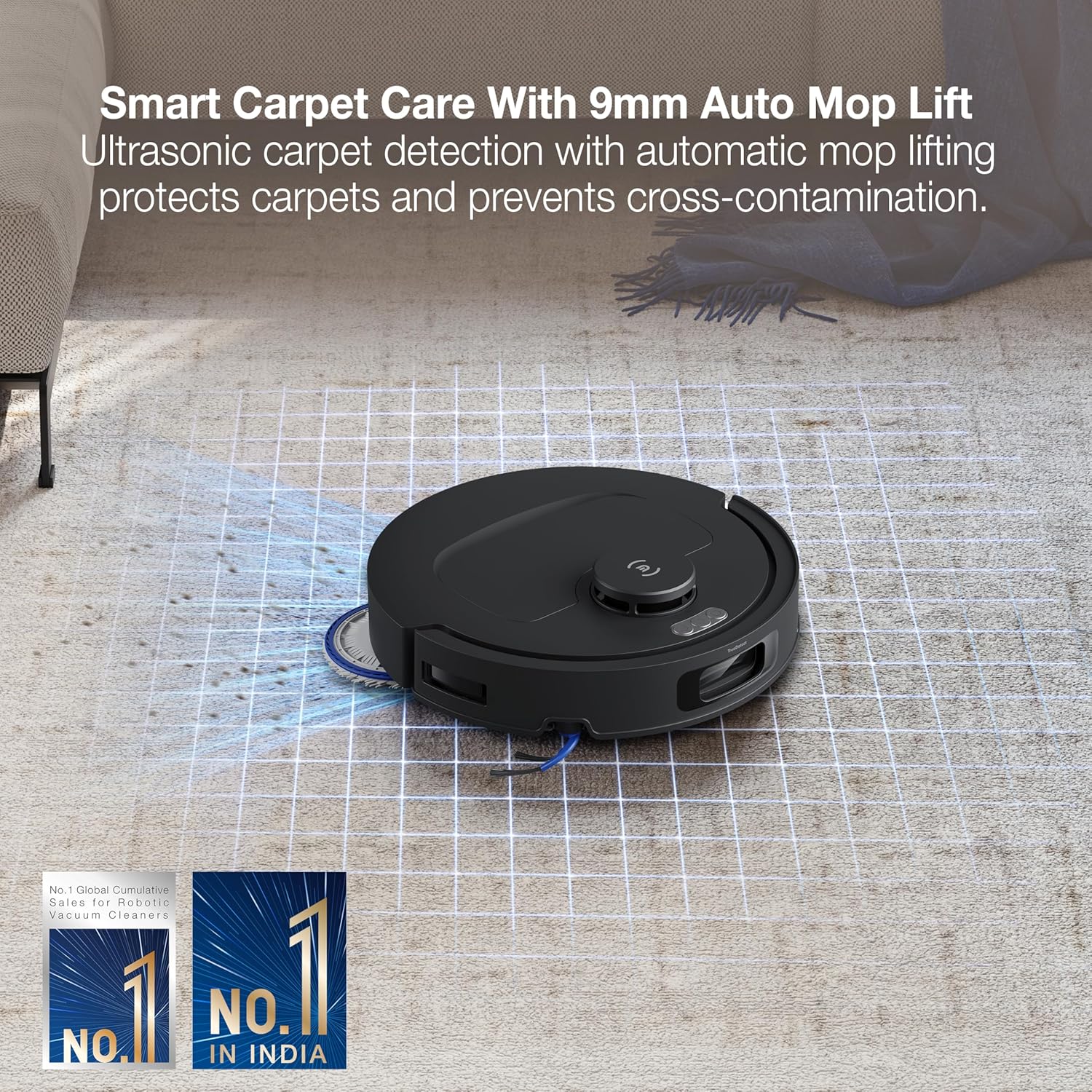ECOVACS N50 Pro Mini Robot Vacuum and Mop, PowerBoost Charging, Self-Washing Mop, 25000Pa Suction Mahajan Electronics Online