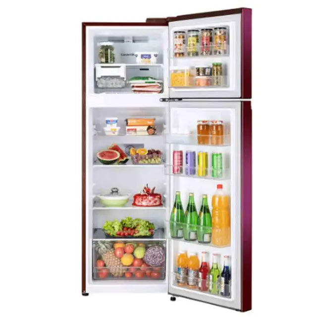 LG GL-S312SRWY 272L, Double Door Refrigerator, Convertible, Smart Inverter Compressor, Red Waterlily Finish, 2 Star Mahajan Electronics online