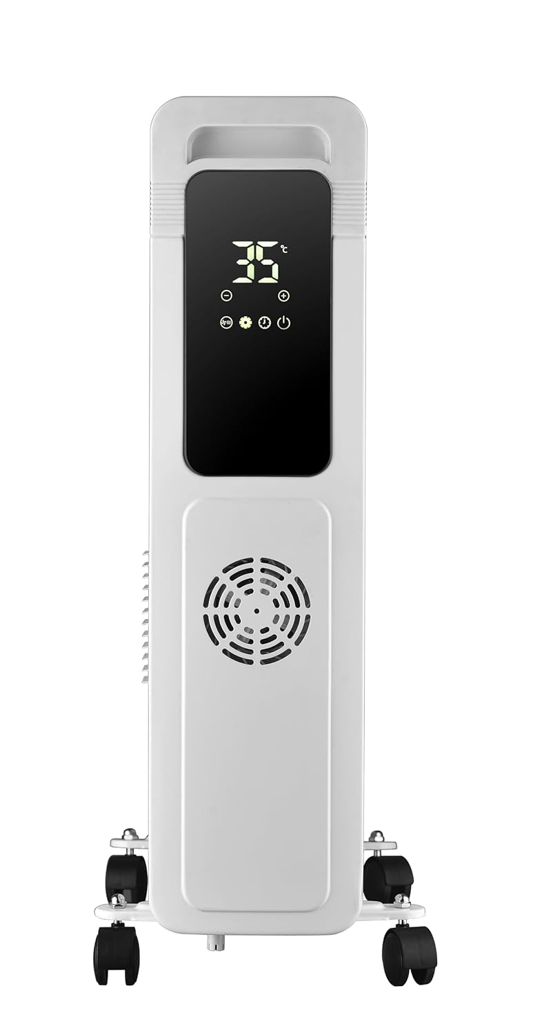 Russell Hobbs ROR11DF 2900W 11-Fin Oil Filled Radiator Room Heater | Smart Digital Heating, 24H Timer, 3 Intelligent Modes, Safety Protection | LED Touch, Foldable Wheels | 2 Yr Warranty Mahajan Electronics Online