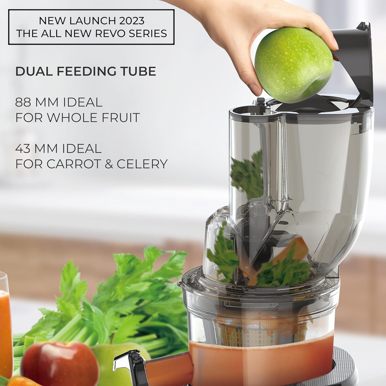Kuvings REVO830 Black Luxury Cold Press Whole Slow Juicer, World's 1st Patented Auto-Cutting Auger to reduce juicing time, 12 Yrs Motor Warranty, 240W Strong Motor, All-in-1 Fruit & Vegetable Juicer Mahajan Electronics Online