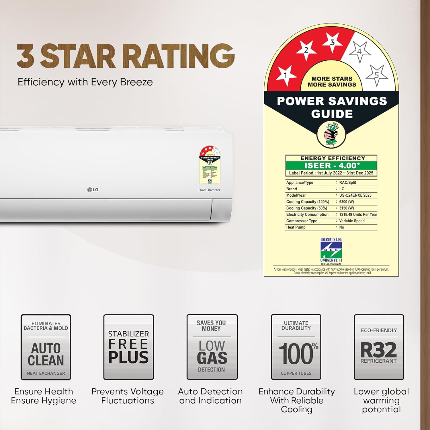 LG US-Q24ENXE 2 Ton 3 Star DUAL Inverter Split AC (Copper, AI Convertible 6-in-1, Diet Mode+, Faster Cooling & Energy Saving, 4 Way Swing, HD Filter with Anti-Virus Protection, White) Mahajan Electronics online