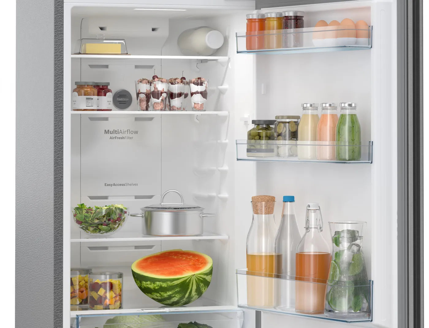 BOSCH CTC29S031I Series 4 269 Litres 3 Star Frost Free Double Door Convertible Refrigerator with Vario Inverter Compressor ( Sparkly Steel) Mahajan Electronics Online