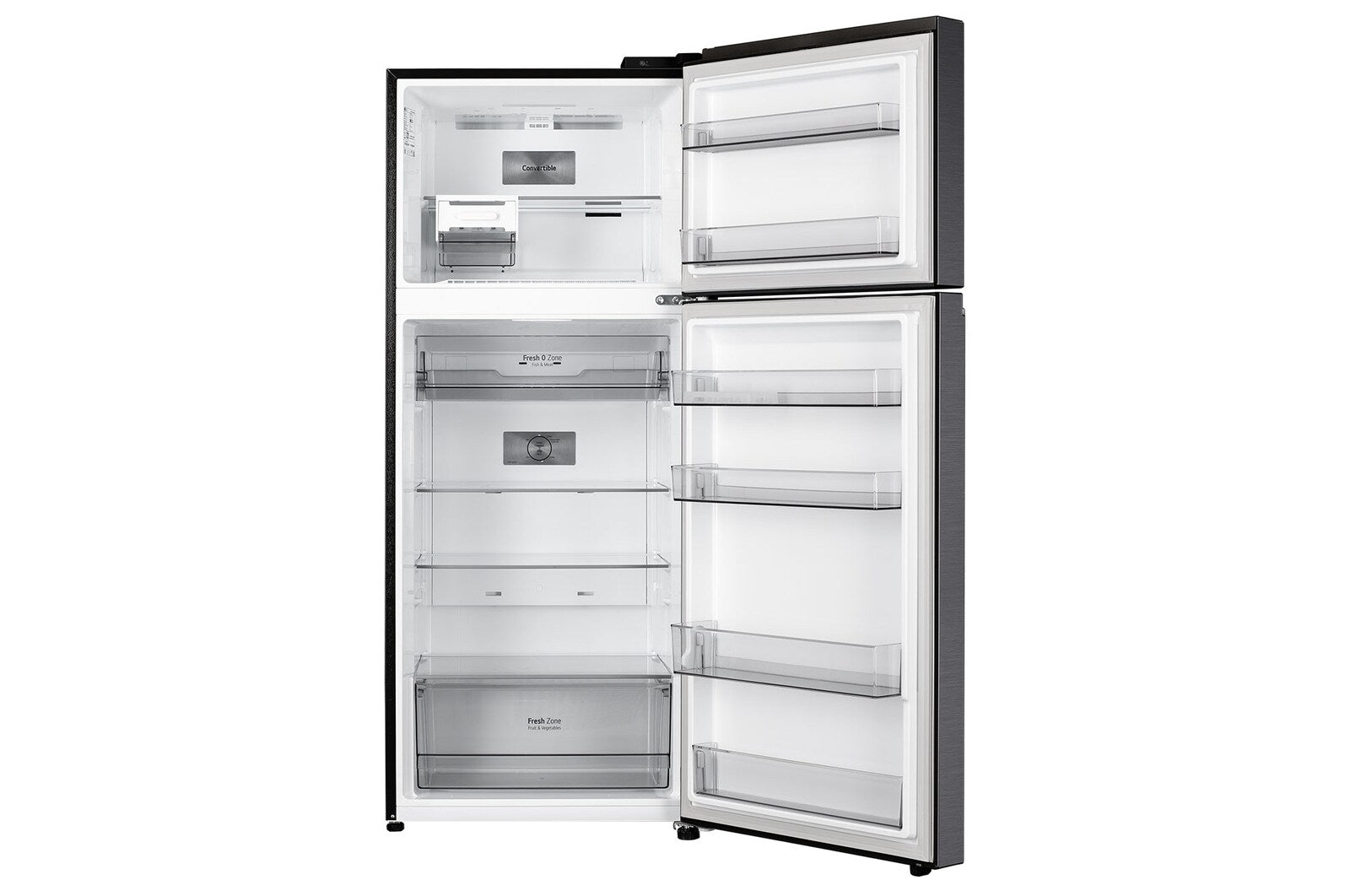 LG GLT3826SNMC 380L 2 Star Frost Free Double Door Refrigerator (Smart Inverter Compressor, Convertible Freezer, Wife , Matte Black) LG