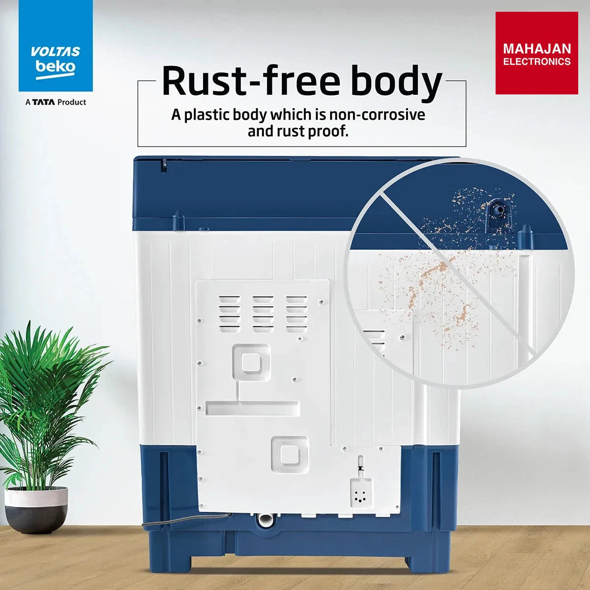 Voltas Beko WTT85DBLG/FLRB5 8.5 Kg Semi-Automatic Top Load Washing Machine – Mahajan Electronics Online.