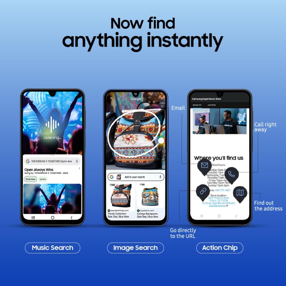 Samsung Galaxy A17 5G (Blue, 8GB RAM, 128GB Storage) | with Travel Adapter | 50 MP No Shake Camera | Gemini Live | Circle to Search | Super AMOLED | Corning Gorilla Glass Victus | 7.5mm Sleek | AI Mahajan Electronics Online