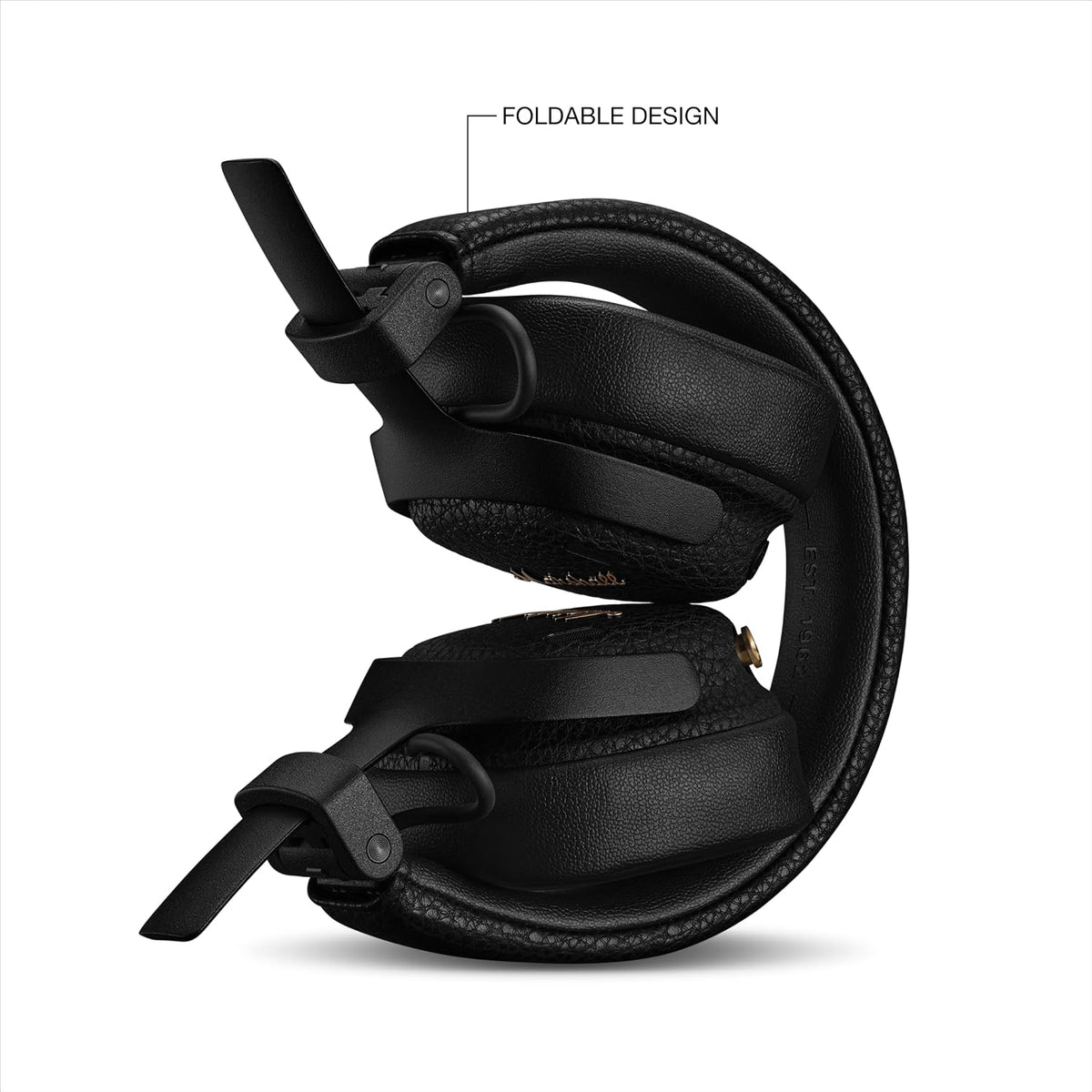 Marshall Milton A.N.C. Wireless On-Ear Headphones with Adaptive Active Noise Cancelling | 80 Hours Wireless Playtime | Durable & Foldable Design for Travel | Spatial Audio - Black Marshall