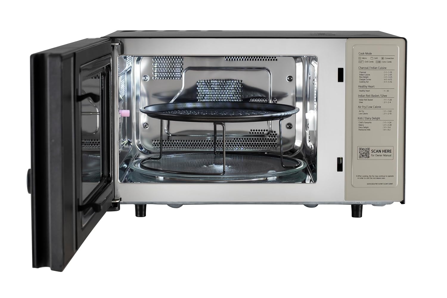 LG MJEN286UGWF 28 L, Convertible Microwave Oven with Air Fry, Charcoal Lighting Heater, Wi-Fi Enabled ( Black, Motorised Rotisserie, 60 Air Fry Recipe, 40 Scan to Cook Recipes & 331 Auto Cook Menu) Mahajan Electronics Online